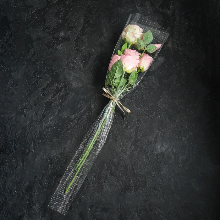 Пакет цветочный Конус 21/80 на 1 розу рисунок/рисунок точки - Фото 1
