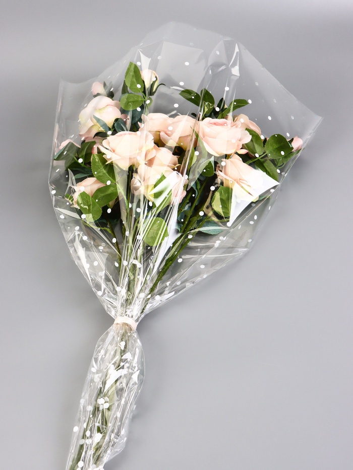 Пакет для цветов, конус «Горох», 52×80 см