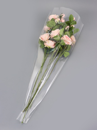 Пакет конус для цветов, прозрачный, 36×80 см