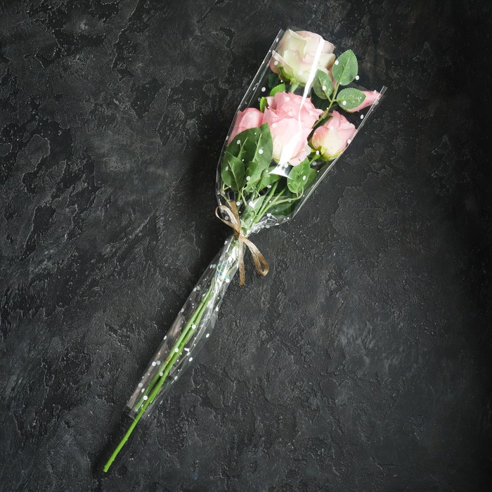 Пакет цветочный Конус, рисунок горох 24/60 - фото 1900219301