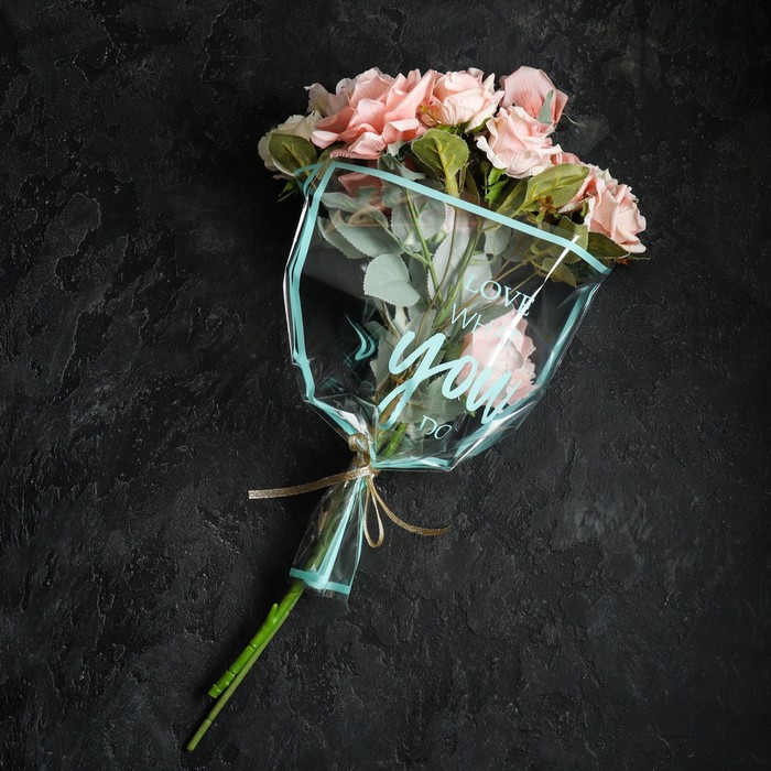 Пакет цветочный Рюмка, мятный, 35/40 - фото 1900219304