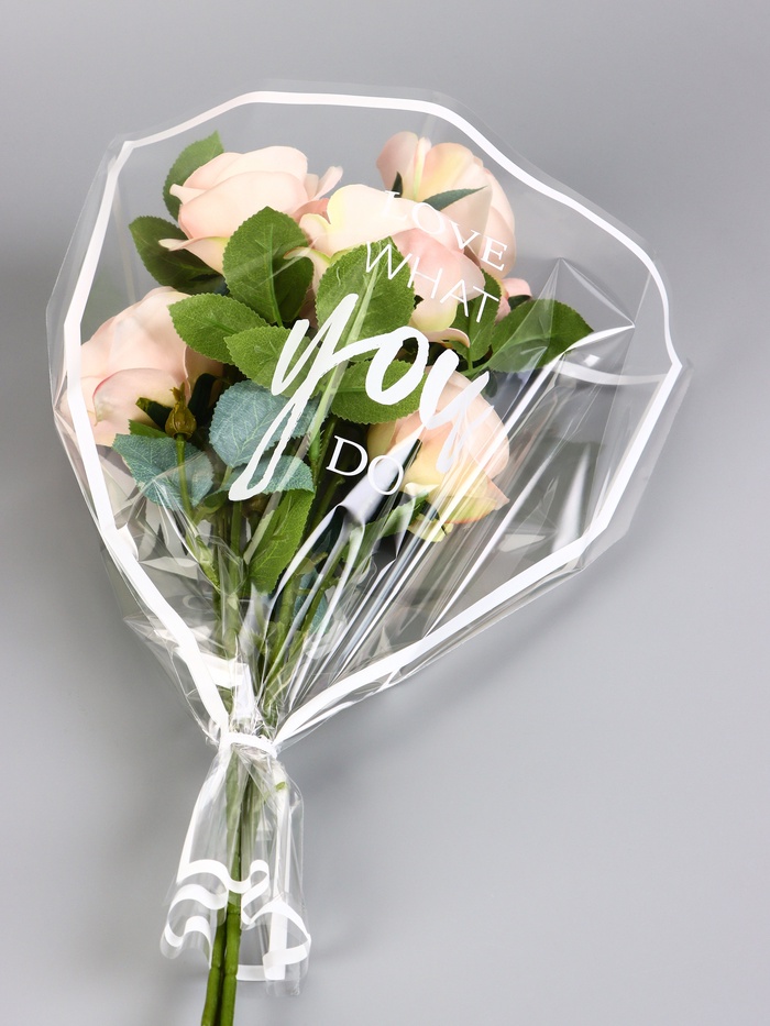 Пакет конус для цветов, «Рюмка», белый 35 х 40 см - Фото 1