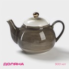 Чайник фарфоровый заварочный Доляна, «Млечный путь», 900 мл, цвет серый - фото 1455692