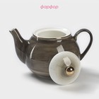 Чайник фарфоровый заварочный Доляна, «Млечный путь», 900 мл, цвет серый - фото 4362429