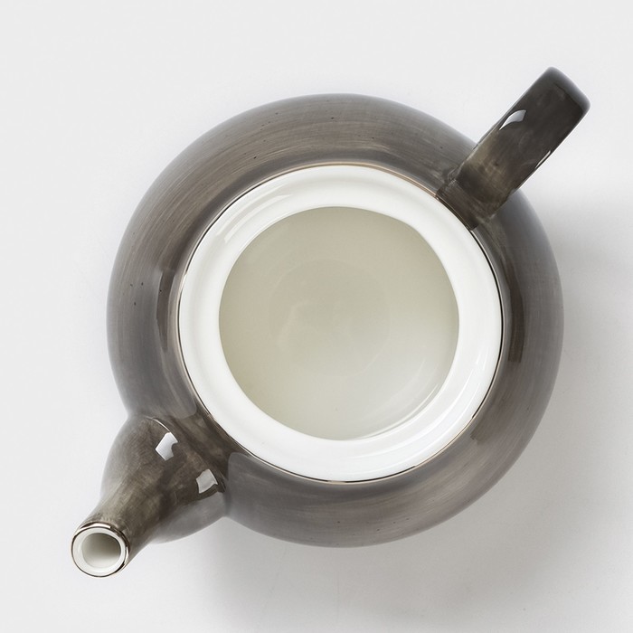 Чайник фарфоровый заварочный Доляна, «Млечный путь», 900 мл, цвет серый - фото 1906086276