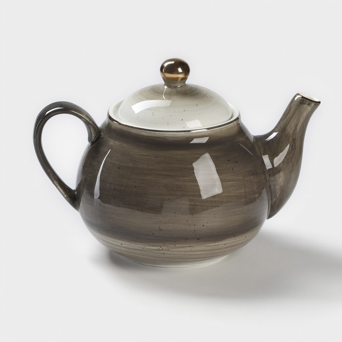 Чайник фарфоровый заварочный Доляна, «Млечный путь», 900 мл, цвет серый - фото 1906086278