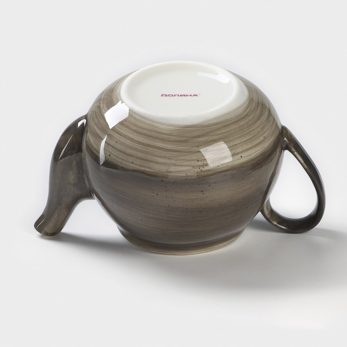 Чайник фарфоровый заварочный Доляна, «Млечный путь», 900 мл, цвет серый - фото 1906086279