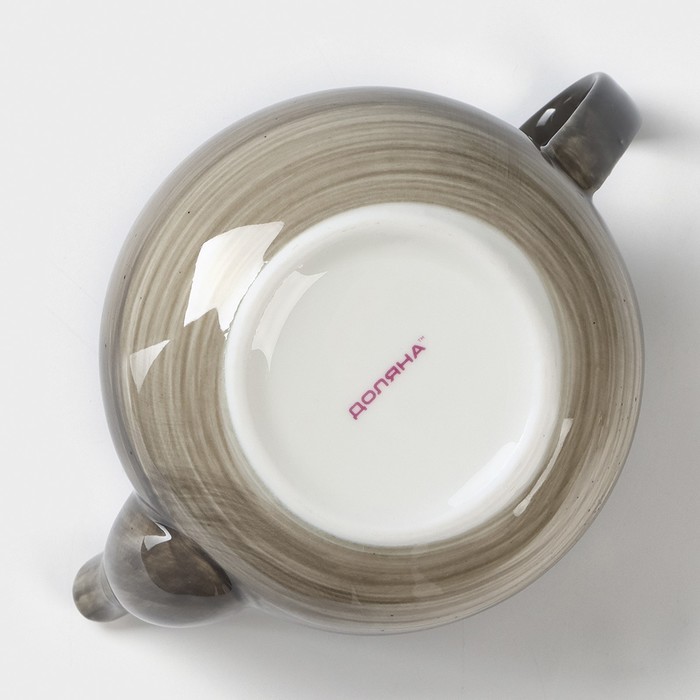 Чайник фарфоровый заварочный Доляна, «Млечный путь», 900 мл, цвет серый - фото 1906086280