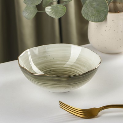 Салатник Доляна «Млечный путь», 300 мл, d=13.5 см, фарфор, серый