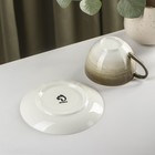 Чайная пара фарфоровая Доляна «Млечный путь», 2 предмета: чашка 220 мл, блюдце d=13,5 см, цвет зелёный - Фото 3