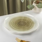 Тарелка фарфоровая обеденная Доляна «Млечный путь», d=25 см, цвет серый - Фото 2