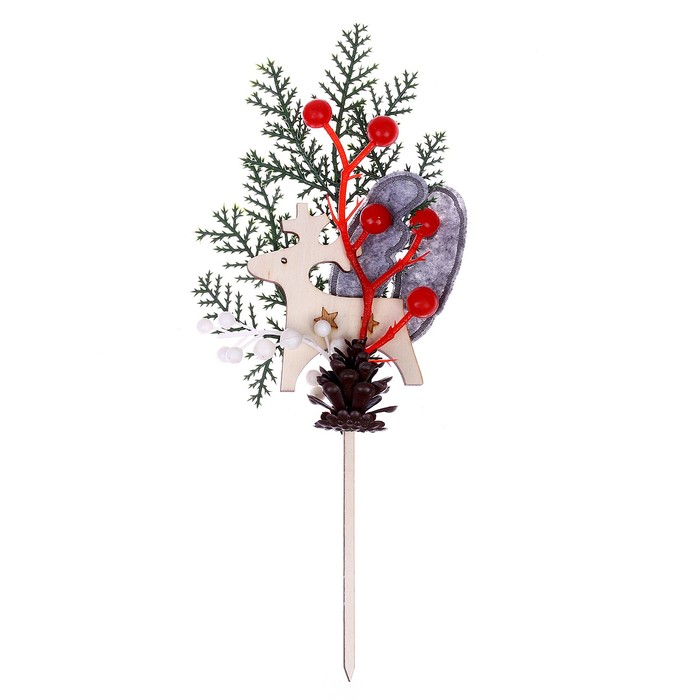 Новогоднее украшение из природного декора «Олень» 24 × 12 × 2 см - Фото 1