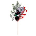 Новогоднее украшение из природного декора «Снеговик» 24 × 12 × 2 см - фото 25530858