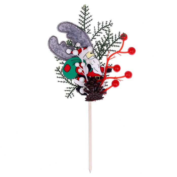 Новогоднее украшение из природного декора «Дед Мороз» 24 × 12 × 2 см - Фото 1
