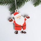 Ёлочная игрушка новогодняя «Дед мороз», хдф, 6.8×8 см - Фото 4