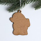 Ёлочная игрушка новогодняя «Дед мороз с подарком», хдф, 6.1 х 7.5 см - Фото 5