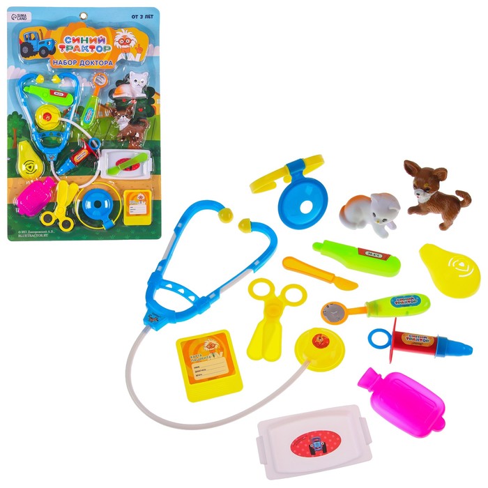 Набор доктора «Ветеринар», Синий трактор, 12 предметов, МИКС 56781