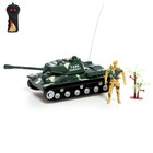Танк радиоуправляемый «Защитник», с фигуркой солдата, работает от батареек, цвет зелёный - Фото 1