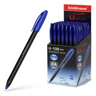 Ручка шариковая ErichKrause U-108 Black Edition Stick, узел 1.0 мм, чернила синие пониженной вязкости, длина линии письма 1000 метров, корпус черный - фото 2896027