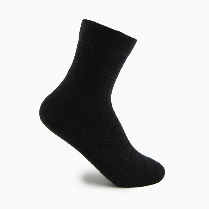 Носки женские шерстяные «Super fine», цвет чёрный, размер 35-37 - Фото 1