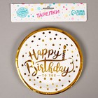 Тарелки бумажные «С днём рождения», в наборе 6 штук - фото 7698969