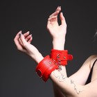 Аксессуар для карнавала- наручники, цвет красный - Фото 2