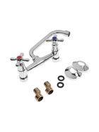 Смеситель для кухни ZEIN Z2485, настенный, излив 20 см, кран-букса латунь 1/2", хром - Фото 1