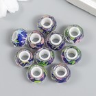 Бусина для творчества пластик "Лилла - граффити" 1,3х1,3х0,8 см (комплект 10 шт) - фото 21782429