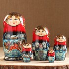 Матрёшка «Тройка», красный платок, 5 кукольная,  люкс - Фото 5