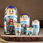 Матрёшка дерево «Парочка», красный платок, 5 кукольная, люкс, МИКС - Фото 5