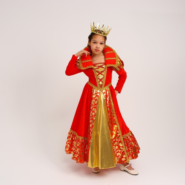 Карнавальный костюм «Королева», платье, корона, р. 32, рост 110-116 см - фото 1907534082