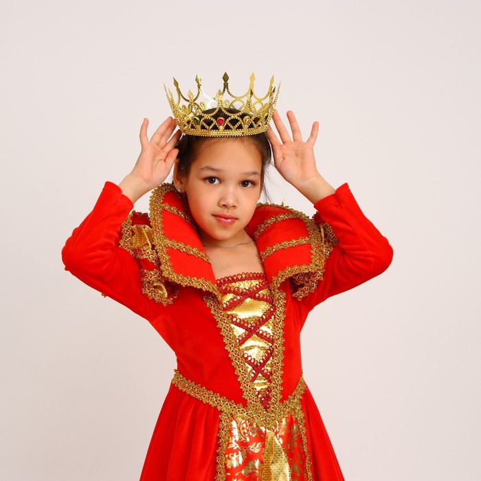 Карнавальный костюм «Королева», платье, корона, р. 32, рост 110-116 см - фото 1907534083