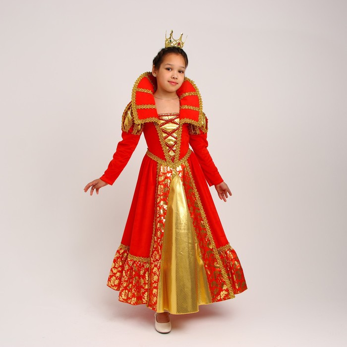 Карнавальный костюм «Королева», платье, корона, р. 32, рост 110-116 см - фото 1907534084