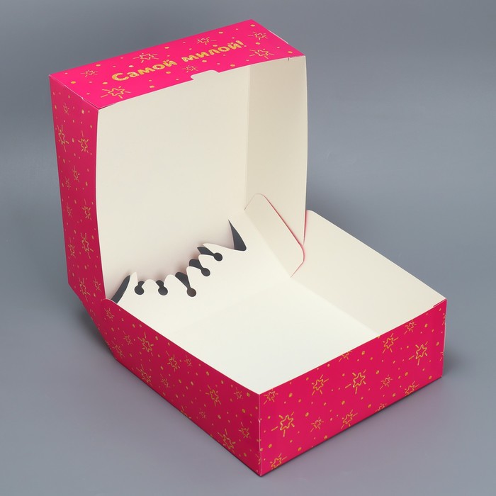 Коробка подарочная складная, упаковка, «Котик», 25 х 25 х 10 см - фото 1907534094