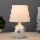 Настольная лампа Элегия Е14 40Вт бело-серебристый 20х20х31 см RISALUX - Фото 2