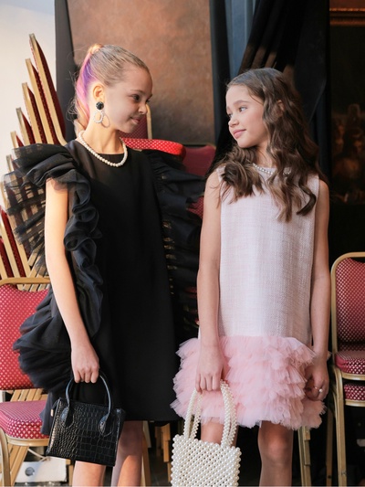 Платье нарядное детское MINAKU: PartyDress, розовое, рост 122 см