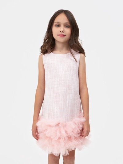 Платье нарядное детское MINAKU: PartyDress, розовое, рост 122 см