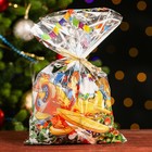 Пакет подарочный "Новогодний полет" 25 х 40 см,  цветной металлизированный рисунок (комплект 100 шт) - фото 21782792