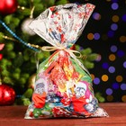 Пакет подарочный новогодний, для сладких подарков «Снегири» 25×40 см, цветной металлизированный рисунок - Фото 2