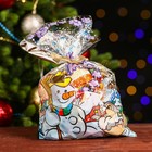 Пакет подарочный "Снеговик и заяц" 25 х 40 см, цветной металлизированный рисунок - Фото 2