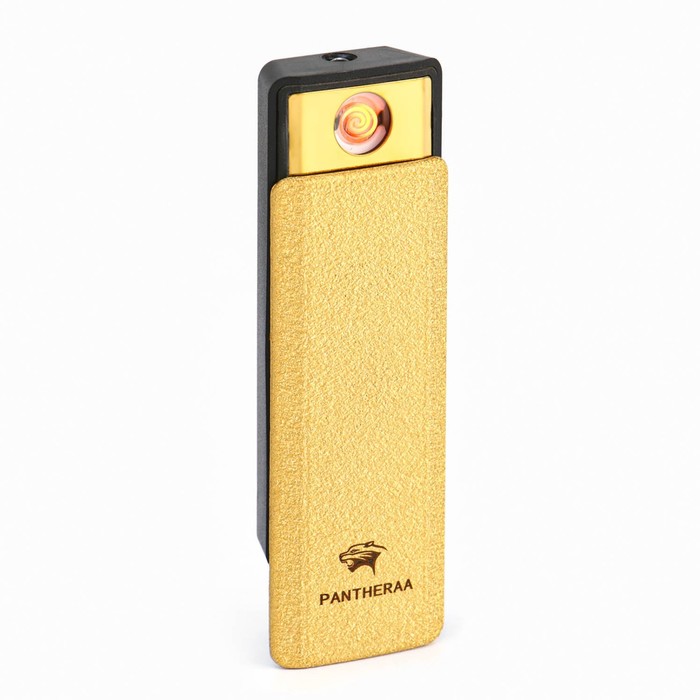 Зажигалка электронная, USB, спираль, фонарик, 2.5 х 7.5 см, желтая - Фото 1