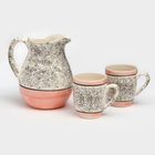 Набор посуды "Персия", керамика, розовый, кувшин 1.5 л, кружка 350 мл, 3 предмета, 1 сорт, Иран - Фото 2