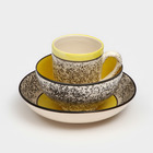 Набор посуды "Алладин", керамика, желтый, 3 предмета: салатник 700 мл, тарелка 20 см, кружка 350 мл, 1 сорт, Иран - Фото 5