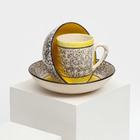 Набор посуды "Алладин", керамика, желтый, 3 предмета: салатник 700 мл, тарелка 20 см, кружка 350 мл, 1 сорт, Иран - Фото 2
