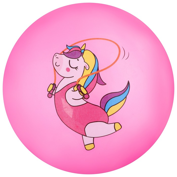 Мяч детский ZABIAKA «Единорожка со скакалкой», d=22 см, 60 г, цвет розовый - Фото 1