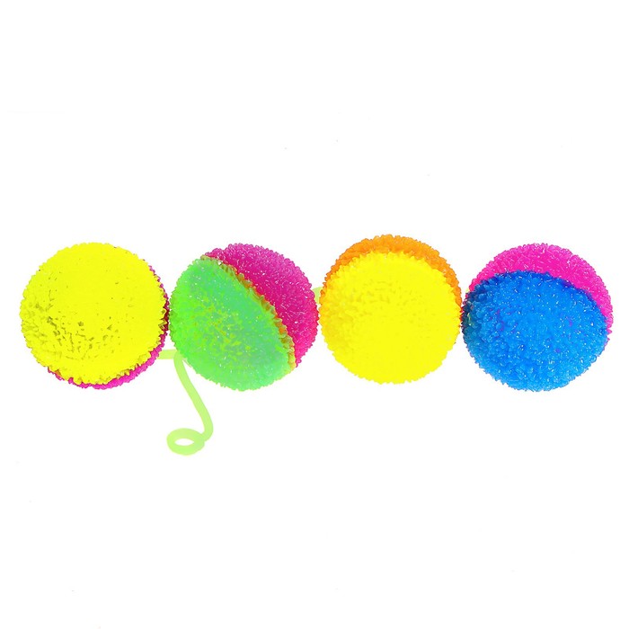 Мяч световой, 6 см, с резинкой, цвета МИКС - фото 1885467416