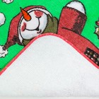 Набор новогодних салфеток Снеговик на зелёном, размер 20x20см, 6 шт, велюр 380г/м2, 100% хлопок - Фото 3