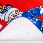 Набор новогодних салфеток Снеговик на красном, размер 20x20см, 6 шт, велюр 380 г/м2, 100% хлопок - Фото 3