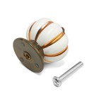 Ручка-кнопка ТУНДРА, d=33, пластик, белая с золотым - Фото 4