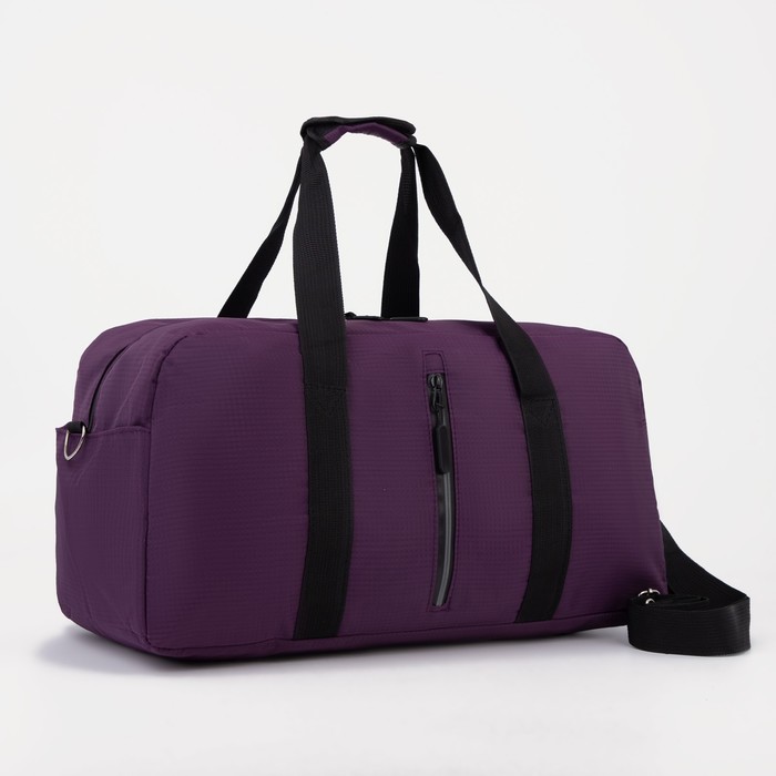 Сумка спортивная на молнии, 2 наружных кармана, цвет фиолетовый - Фото 1